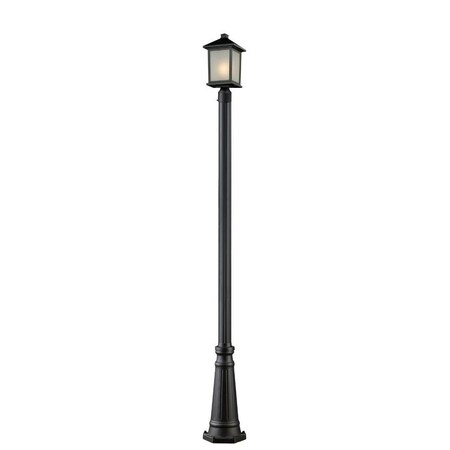 Z-Lite Holbrook Outdoor Post Light, Black And White Seedy 507PHM-519P-BK